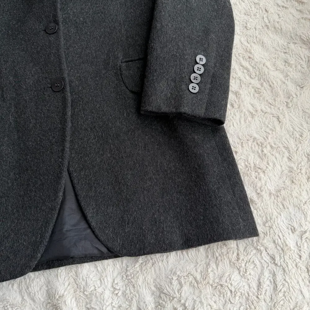 Calvin Klein wool blend blazer jacket vintage 90s charcoal grey‎ single breasted - Picture 10 of 16